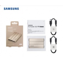 三星(SAMSUNG)1TB Type-c USB3.2移动硬盘(PSSD)T7 Shield月幕白NVMe传输速度1050MB/s