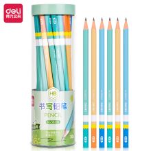 得力(deli)六角杆清新彩色笔杆铅笔 30支HB 58204