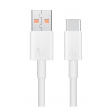 华为 原装6A数据线 USB Type-A转USB Type-C/1m线长/支持66W（11V6A）充电 白色CC790