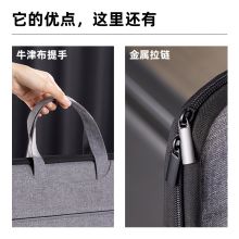 得力(deli)加厚立体手提文件袋 浅灰5590