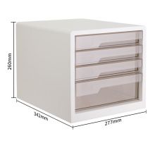 得力(deli)四层时尚桌面抽屉式A4资料收纳柜 PB101白色