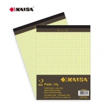 凯萨(KAISA)A5 VERITAS系列50张加厚拍纸本V-08574 黄色方格2本装