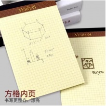 凯萨(KAISA)A5 VERITAS系列50张加厚拍纸本V-08574 黄色方格2本装