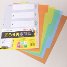 齐心(Comix) A4易分类分页标签 五色隔页索引纸 11孔PP材质 IX901