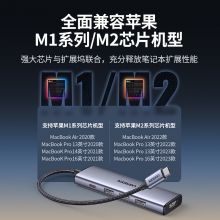 绿联Type-C扩展坞USB-C分线器雷电4拓展坞转HDMI转换器