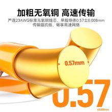 山泽超六类非屏蔽网线 CAT6A类万兆高速 无氧铜线芯  橙色 50米 U6A050