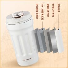 宝威玛（BVGMAV）咖啡杯保温杯女不锈钢高颜值便携随身水杯子三八妇女节礼品480ml