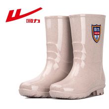 回力女士中筒雨鞋 雨靴 防水鞋 胶鞋  8863 卡其中筒