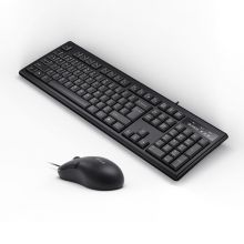 双飞燕（A4TECH）WKM-1000 键鼠套装有线 办公台式电脑笔记本外接键盘鼠标套装有线 黑色