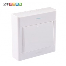 公牛明装开关面板一开单控开关面板明线盒灯开关面板G09K211Y