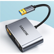 山泽 USB3.0转HDMI/VGA转换器转接头线扩展坞  UHG2021