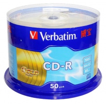 威宝（Verbatim）CD-R 光盘/刻录盘 52速700MB 黄钻 桶装50片