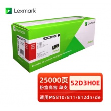 LEXMARK利盟 52D3H0E 适用MS810/MS811/MS812 原装粉盒 黑色 2.5万页