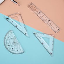晨光(M&G)学生考试绘图圆角套尺 优品系列(15cm直尺+三角尺*2+量角器)组合装 4件套ARLN0402