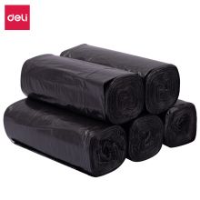 得力(deli)5卷(150只)平底点断式办公生活大容量垃圾袋40*45cm 黑色18742
