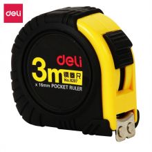 得力(deli)3m全包胶自锁功能钢卷尺/测量尺子 8207