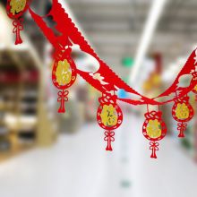 墨斗鱼 福字毛毡拉花0444 金色福字拉花3米长