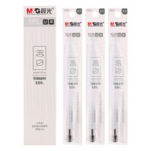 晨光(M&G)文具0.5mm黑色全针管中性笔芯 念白系列简约水笔芯 20支/盒4303