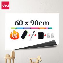 得力(deli)60*90cm家用软磁铁自粘白板贴可擦写墙贴/写字板/画板 8719