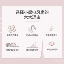 小熊（Bear）电风扇 迷你USB手持充电式台式风扇  DFS-A04F1