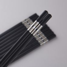 客满多筷子家用合金筷子10双装  鎏金岁月银色24.3CM