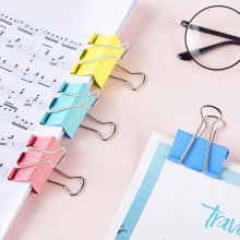 宝克(BAOKE)大号金属燕尾夹票据夹子 彩色 41mm 筒/24pcs BC1362