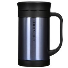 乐扣乐扣(lock&lock)真空马克杯商务杯子不锈钢水杯 宝石蓝400mL保温杯LHC4030SG