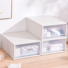 特耐斯(JEKO&JEKO)桌面抽屉式塑料透明文件盒 大号41*31.6*17.2cm 3只装 3117
