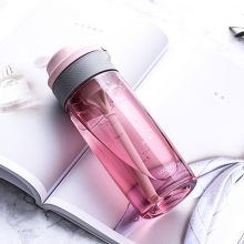 乐扣乐扣 一键式吸管水杯 带刻度学生塑料水杯子ABF764PINK 粉色550ml
