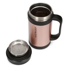 乐扣乐扣(lock&lock)真空马克杯商务杯子不锈钢水杯 玫瑰金400mL保温杯LHC4030PG