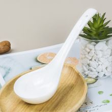 斯凯绨 大号汤勺饭勺子餐勺陶瓷骨瓷餐具纯白调羹1件装 （定制LOGO)
