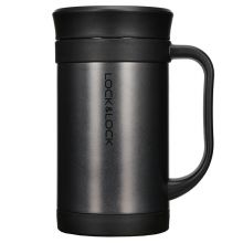 乐扣乐扣(lock&lock)真空马克杯商务杯子不锈钢水杯 黑色400mL保温杯LHC4030B