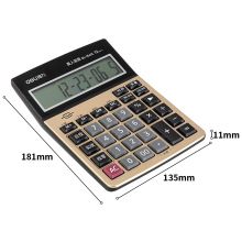 得力(deli)12位带找零功能语音计算器  金色1541z