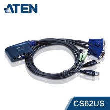 ATEN宏正 CS62US 2进1出多电脑KVM切换器2口USB键鼠共享器