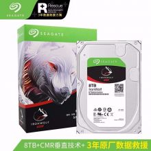 希捷 NAS硬盘 8TB 256MB 7200转 PMR CMR垂直磁记录 网络存储 SATA 酷狼IronWolf ST8000VN004