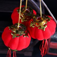TaTanice 节庆小灯笼串挂件植绒小灯笼喜庆装饰 红色灯笼16个Tdl01