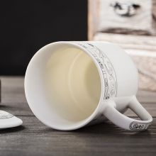 陶相惠 茶杯 陶瓷杯办公杯会议杯带盖10只装开会杯子商务会议水杯 玉莲白色350ml