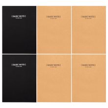 得力(deli)6本A5/60张牛皮纸缝线软抄本 办公记事本33458-6