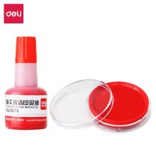 得力(deli)快干印台印油印泥套装 (1*高效快干印油(红)+1*快干印台) 33227