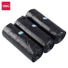 得力(deli)3卷90只中号平底垃圾袋 45×50cm 黑色9587