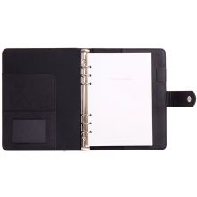 得力(deli)25K100张商务活页笔记本子文具 工作记事本皮面本 黑色3151