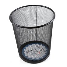 齐心(Comix)垃圾桶 金属网纹圆Ф26.5cm*28.5cm 中号 黑色 B2005