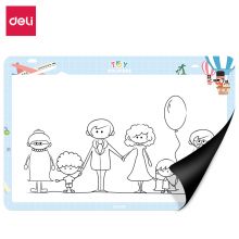 得力(deli)60*40cm家用软磁铁自粘白板贴可擦写贴纸画板 蓝色8779B