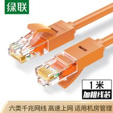 绿联（UGREEN）六类CAT6类网线 千兆非屏蔽8芯双绞成品跳线 1米 橙色 80831