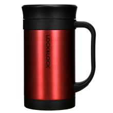 乐扣乐扣(lock&lock)真空马克杯商务杯子不锈钢水杯 红色400mL保温杯LHC4030R
