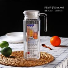 玻璃冷水壶 果汁茶壶 四方条壶1.1L  