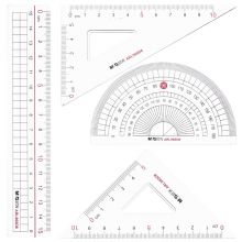 晨光(M&G)绘图测量套尺 15cm直尺+三角尺*2+量角器 上课去系列尺子4件套ARL960D8