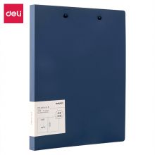 得力(deli)乐素系列A4双强力夹硬文件夹 加厚诗朗诵签约夹板 72594深蓝