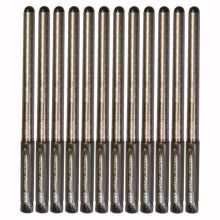 得力(deli)0.38mm黑色全针管财务中性笔 优雅十字纹细杆12支/盒 S43