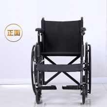 如康 轮椅折叠轻便小型轻便便携残疾人手推车 【碳钢】加宽-黑色